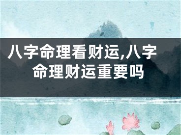 八字命理看财运,八字命理财运重要吗