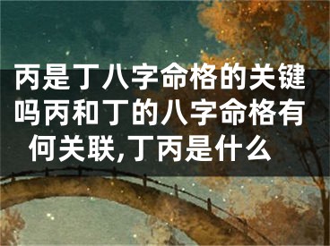 丙是丁八字命格的关键吗丙和丁的八字命格有何关联,丁丙是什么