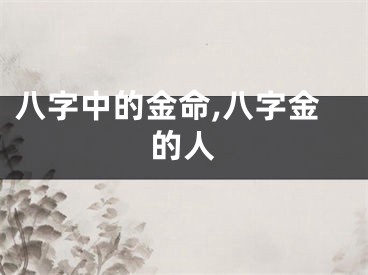 八字中的金命,八字金的人