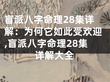 盲派八字命理28集详解：为何它如此受欢迎,盲派八字命理28集详解大全