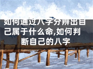 如何通过八字分辨出自己属于什么命,如何判断自己的八字