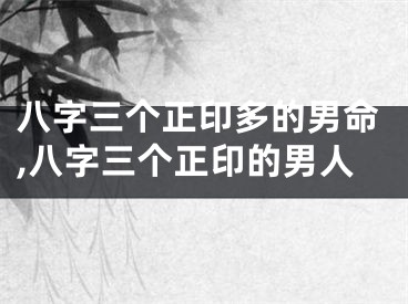 八字三个正印多的男命,八字三个正印的男人