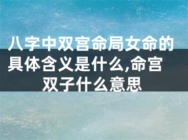 八字中双宫命局女命的具体含义是什么,命宫双子什么意思