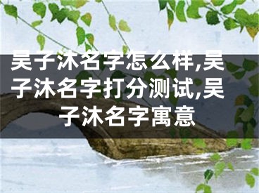 吴子沐名字怎么样,吴子沐名字打分测试,吴子沐名字寓意