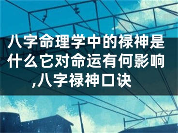 八字命理学中的禄神是什么它对命运有何影响,八字禄神口诀