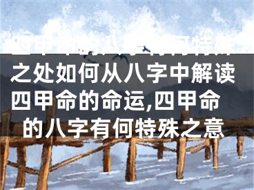 四甲命的八字有何特殊之处如何从八字中解读四甲命的命运,四甲命的八字有何特殊之意