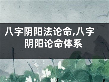 八字阴阳法论命,八字阴阳论命体系