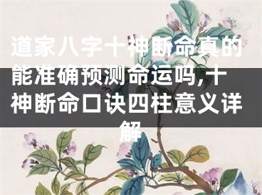 道家八字十神断命真的能准确预测命运吗,十神断命口诀四柱意义详解