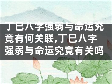 丁巳八字强弱与命运究竟有何关联,丁巳八字强弱与命运究竟有关吗