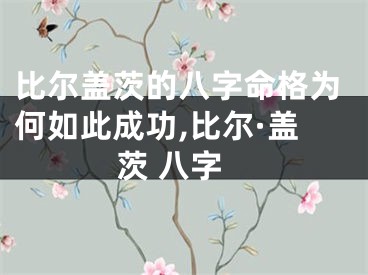 比尔盖茨的八字命格为何如此成功,比尔·盖茨 八字