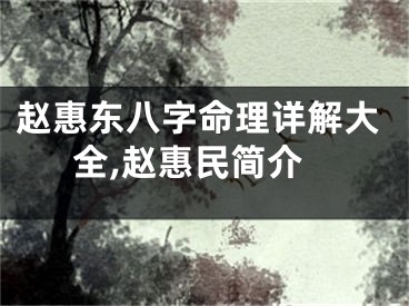 赵惠东八字命理详解大全,赵惠民简介