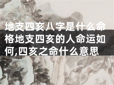 地支四亥八字是什么命格地支四亥的人命运如何,四亥之命什么意思