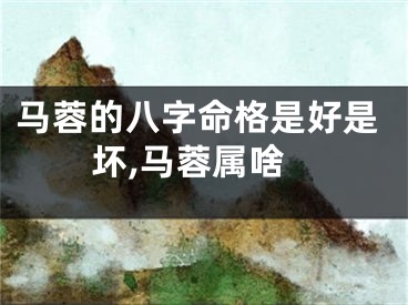 马蓉的八字命格是好是坏,马蓉属啥
