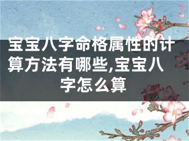 宝宝八字命格属性的计算方法有哪些,宝宝八字怎么算