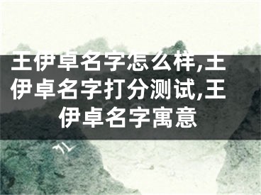王伊卓名字怎么样,王伊卓名字打分测试,王伊卓名字寓意