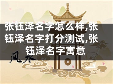 张钰泽名字怎么样,张钰泽名字打分测试,张钰泽名字寓意