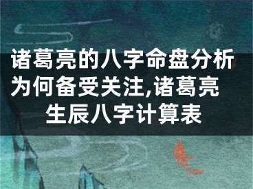 诸葛亮的八字命盘分析为何备受关注,诸葛亮生辰八字计算表