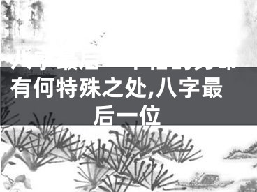 八字最后一个格的男命有何特殊之处,八字最后一位