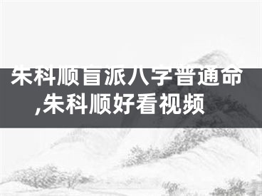 朱科顺盲派八字普通命,朱科顺好看视频