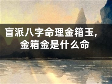盲派八字命理金箱玉,金箱金是什么命