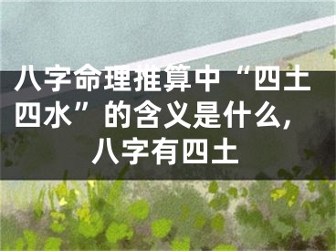 八字命理推算中“四土四水”的含义是什么,八字有四土