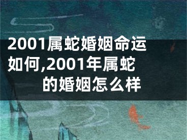 2001属蛇婚姻命运如何,2001年属蛇的婚姻怎么样