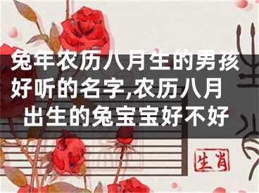 兔年农历八月生的男孩好听的名字,农历八月出生的兔宝宝好不好