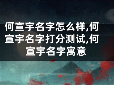 何宣宇名字怎么样,何宣宇名字打分测试,何宣宇名字寓意