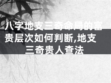 八字地支三奇命局的富贵层次如何判断,地支三奇贵人查法
