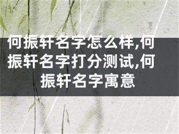 何振轩名字怎么样,何振轩名字打分测试,何振轩名字寓意