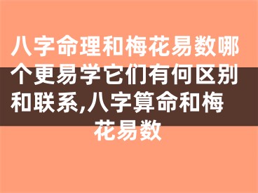 八字命理和梅花易数哪个更易学它们有何区别和联系,八字算命和梅花易数