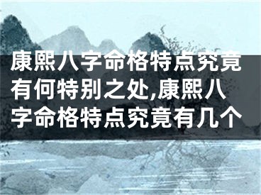 康熙八字命格特点究竟有何特别之处,康熙八字命格特点究竟有几个