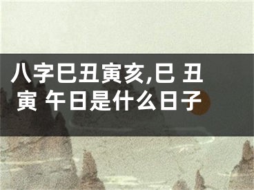 八字巳丑寅亥,巳 丑 寅 午日是什么日子