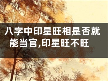 八字中印星旺相是否就能当官,印星旺不旺
