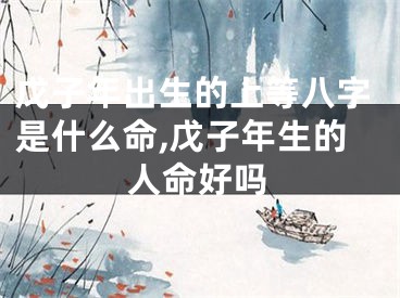戊子年出生的上等八字是什么命,戊子年生的人命好吗