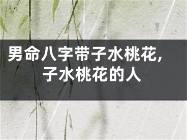 男命八字带子水桃花,子水桃花的人