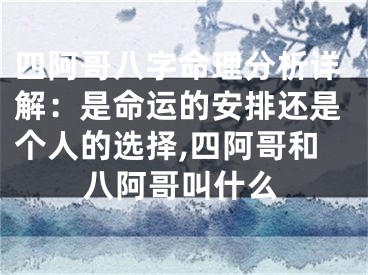 四阿哥八字命理分析详解:是命运的安排还是个人的选择,四阿哥和八阿哥叫什么