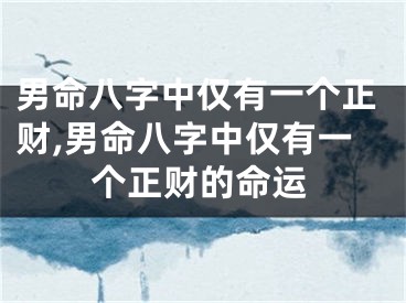 男命八字中仅有一个正财,男命八字中仅有一个正财的命运