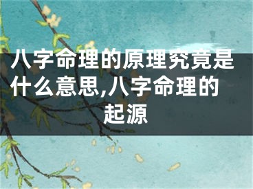 八字命理的原理究竟是什么意思,八字命理的起源
