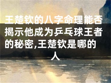 王楚钦的八字命理能否揭示他成为乒乓球王者的秘密,王楚钦是哪的人