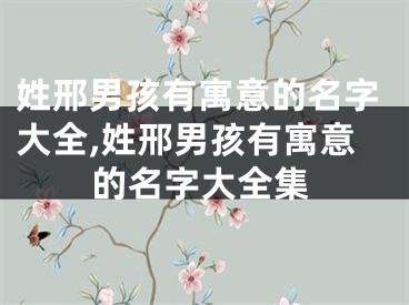 姓邢男孩有寓意的名字大全,姓邢男孩有寓意的名字大全集