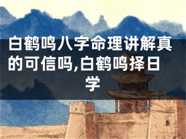 白鹤鸣八字命理讲解真的可信吗,白鹤鸣择日学