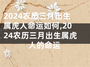 2024农历三月出生属虎人命运如何,2024农历三月出生属虎人的命运