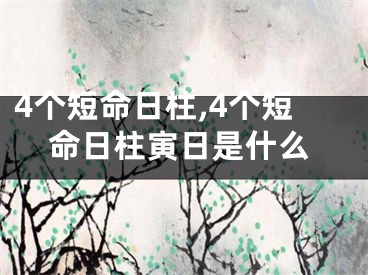 4个短命日柱,4个短命日柱寅日是什么