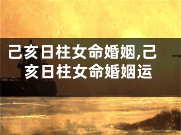 己亥日柱女命婚姻,己亥日柱女命婚姻运