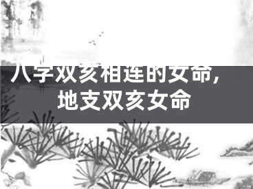 八字双亥相连的女命,地支双亥女命