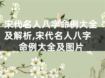 宋代名人八字命例大全及解析,宋代名人八字命例大全及图片