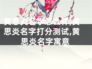 黄思炎名字怎么样,黄思炎名字打分测试,黄思炎名字寓意