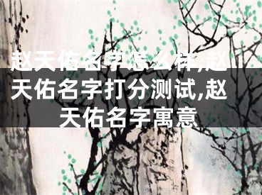 赵天佑名字怎么样,赵天佑名字打分测试,赵天佑名字寓意