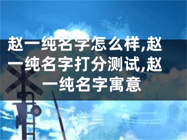 赵一纯名字怎么样,赵一纯名字打分测试,赵一纯名字寓意